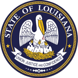 Siegel von Louisiana (2006-2010) – By State of Louisiana - https://cdn.shopify.com/s/files/1/0006/2963/7178/products/B_B-Dry-Goods-Homegrown-Louisiana-Seal-Decal_512x.jpg?v=1544303412, Public Domain