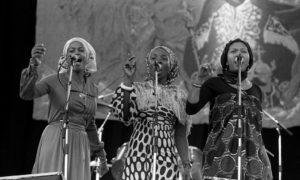 Rita Marley, Judy Mowatt und Marcia Griffiths; Konzert am 6. Juli 1989 in Dublin, Irland, Dalymount Park