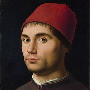Gemälde-Ausschnitt: Antonello da Messina (1430–1479) - Portrait of a Man - National Gallery London
