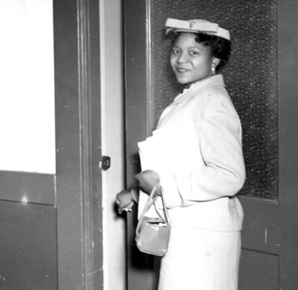Autherine Lucy 1956, nachdem sie als Studentin an der University of Alabama zugelassen war