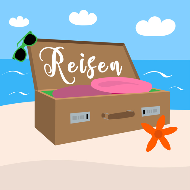 Reisekoffer am Strand