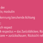 Von der missbrauchten Phrase des Respektes