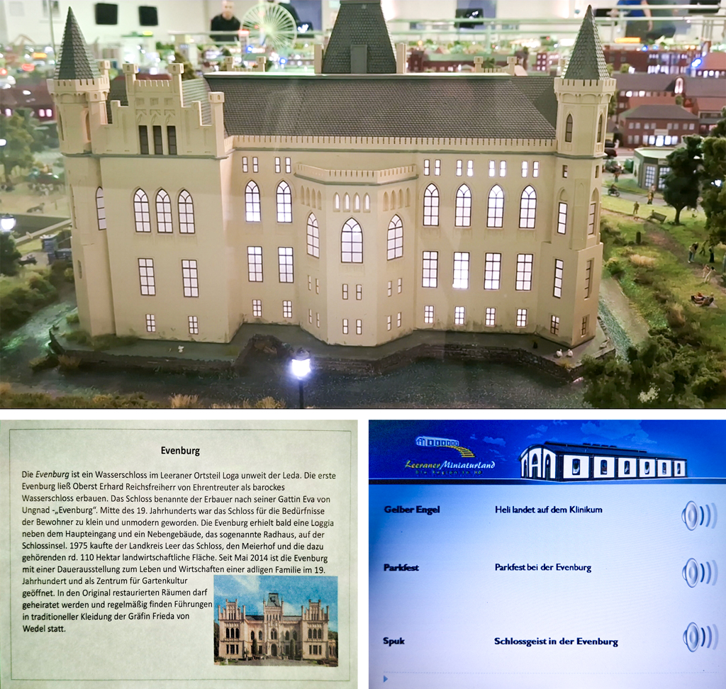 Schloss Evenburg im Landkreis Leer, als Detail dargestellt im Leeraner Miniaturland