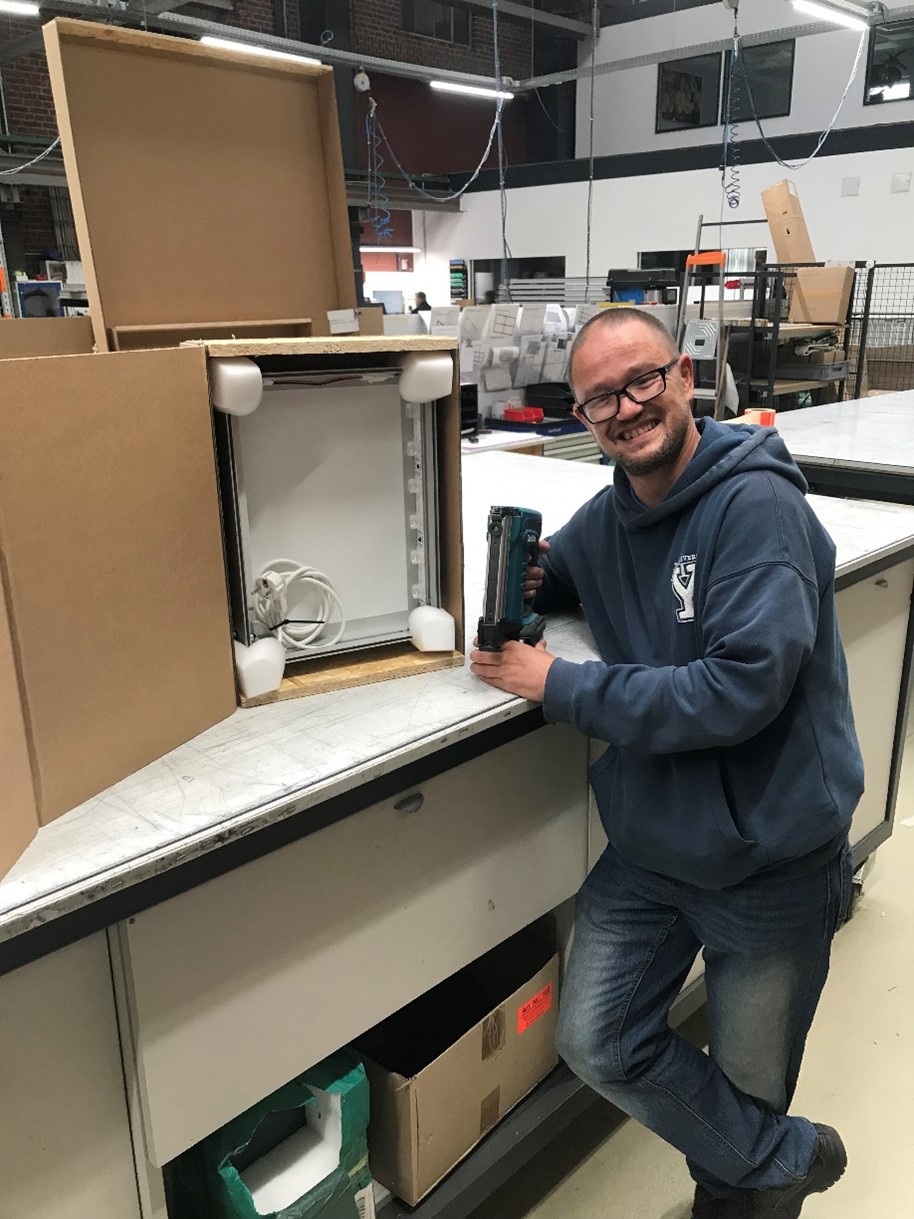 Jens Zschoch am Aktionstag SCHICHTWECHSEL bei der Firma ALGROUP GmbH in Köln