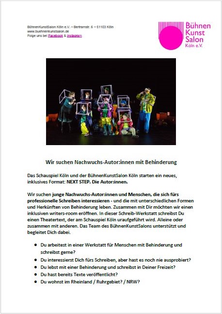 PDF-Download: Open-Call-NEXT-STEP | Aufruf des BühnenKunstSalon Köln e.V.